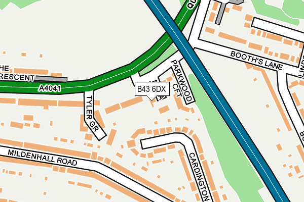 B43 6DX map - OS OpenMap – Local (Ordnance Survey)