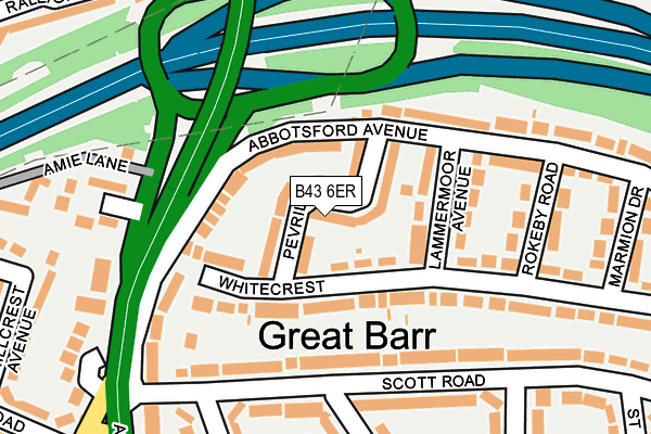 B43 6ER map - OS OpenMap – Local (Ordnance Survey)