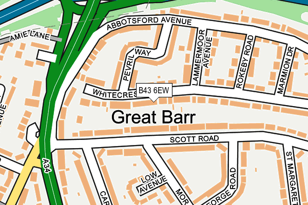 B43 6EW map - OS OpenMap – Local (Ordnance Survey)