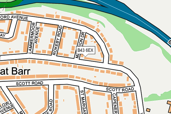 B43 6EX map - OS OpenMap – Local (Ordnance Survey)