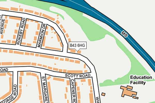 B43 6HG map - OS OpenMap – Local (Ordnance Survey)