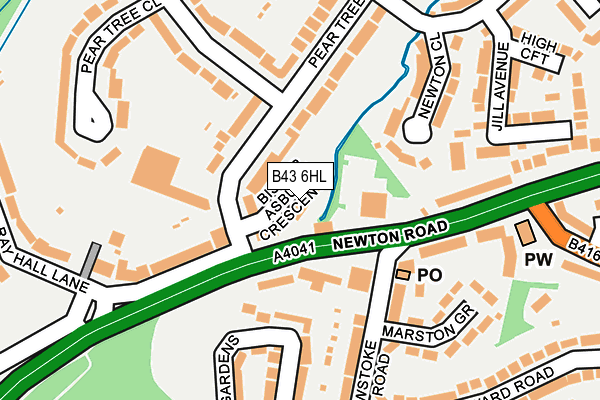 B43 6HL map - OS OpenMap – Local (Ordnance Survey)