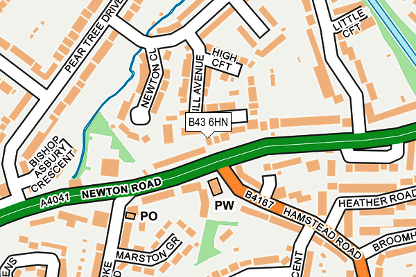 B43 6HN map - OS OpenMap – Local (Ordnance Survey)