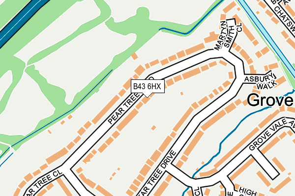 B43 6HX map - OS OpenMap – Local (Ordnance Survey)
