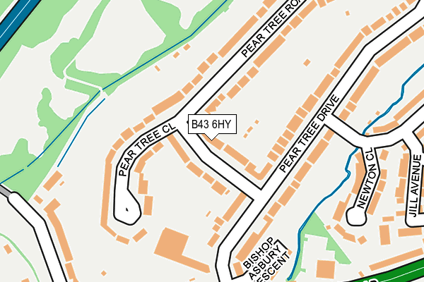 B43 6HY map - OS OpenMap – Local (Ordnance Survey)
