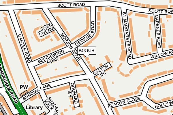 B43 6JH map - OS OpenMap – Local (Ordnance Survey)