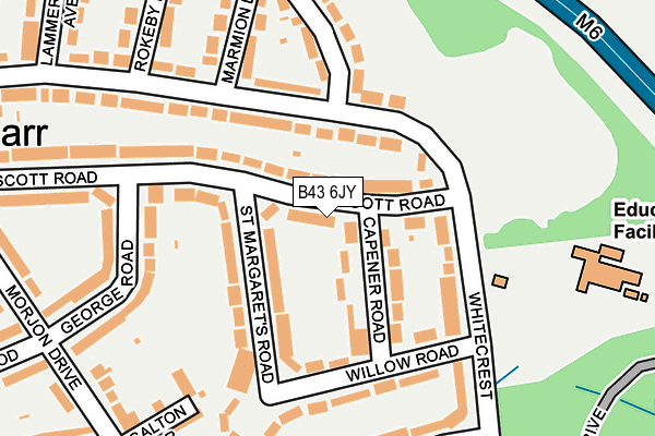 B43 6JY map - OS OpenMap – Local (Ordnance Survey)