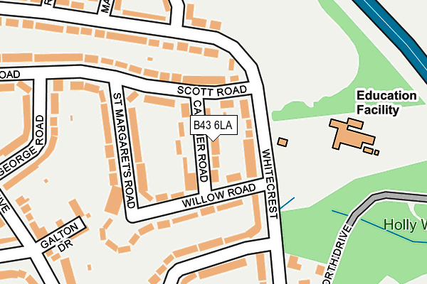 B43 6LA map - OS OpenMap – Local (Ordnance Survey)