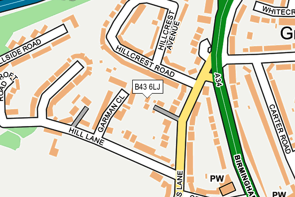 B43 6LJ map - OS OpenMap – Local (Ordnance Survey)