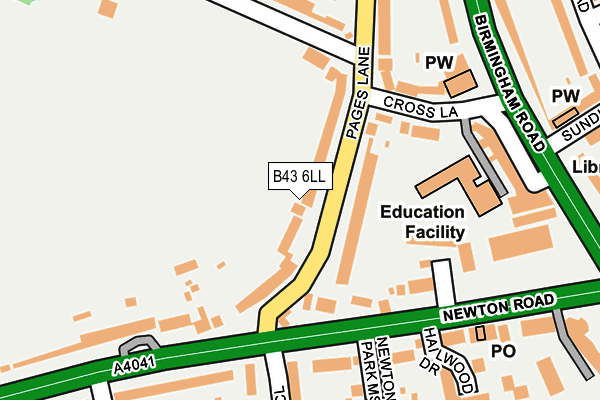 B43 6LL map - OS OpenMap – Local (Ordnance Survey)