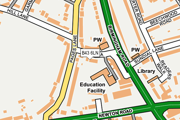 B43 6LN map - OS OpenMap – Local (Ordnance Survey)