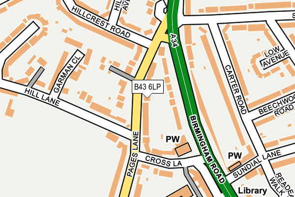 B43 6LP map - OS OpenMap – Local (Ordnance Survey)