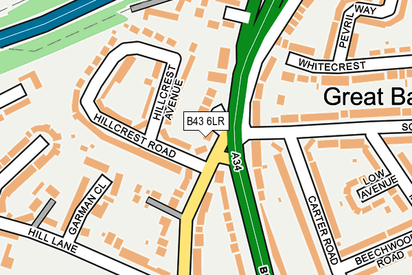 B43 6LR map - OS OpenMap – Local (Ordnance Survey)