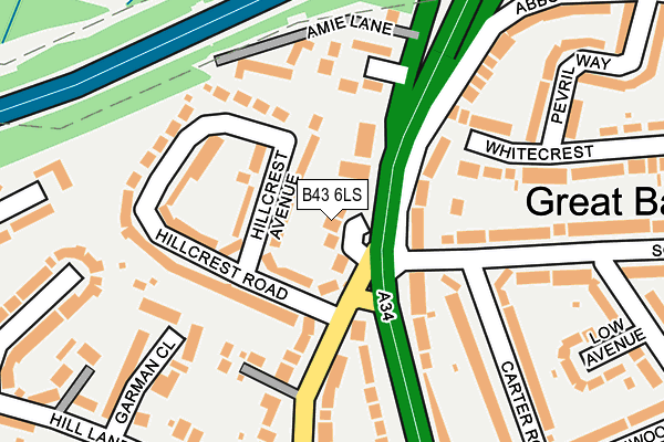 B43 6LS map - OS OpenMap – Local (Ordnance Survey)
