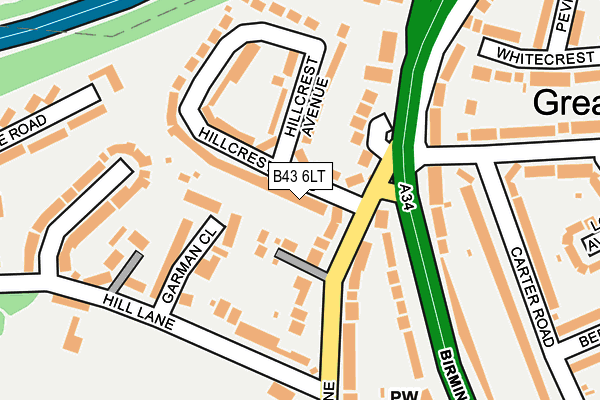 B43 6LT map - OS OpenMap – Local (Ordnance Survey)