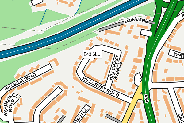 B43 6LU map - OS OpenMap – Local (Ordnance Survey)