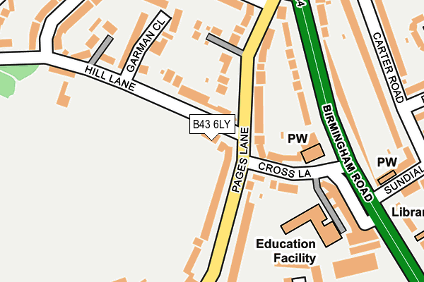 B43 6LY map - OS OpenMap – Local (Ordnance Survey)