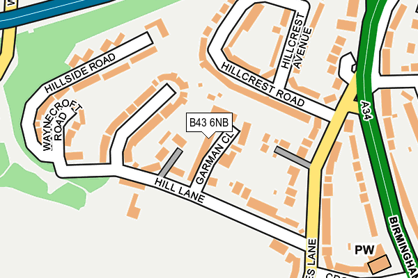 B43 6NB map - OS OpenMap – Local (Ordnance Survey)