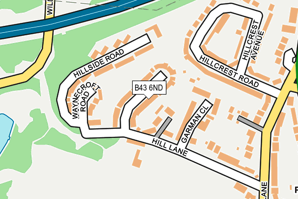 B43 6ND map - OS OpenMap – Local (Ordnance Survey)