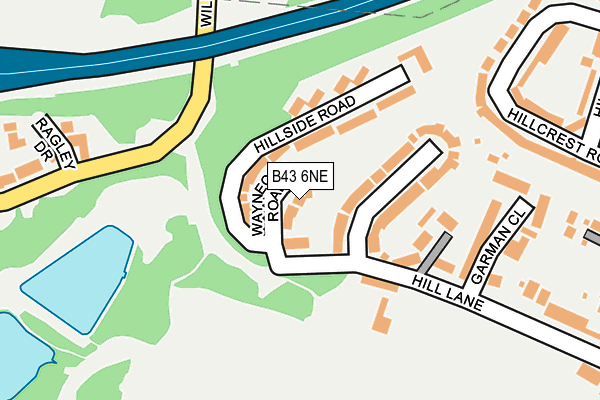 B43 6NE map - OS OpenMap – Local (Ordnance Survey)