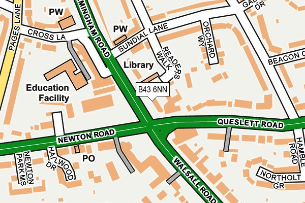 B43 6NN map - OS OpenMap – Local (Ordnance Survey)