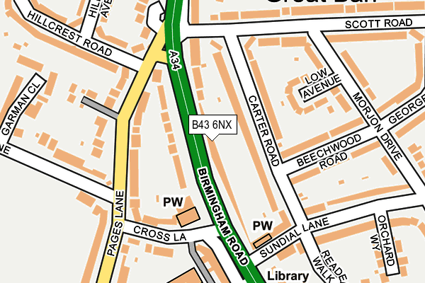 B43 6NX map - OS OpenMap – Local (Ordnance Survey)