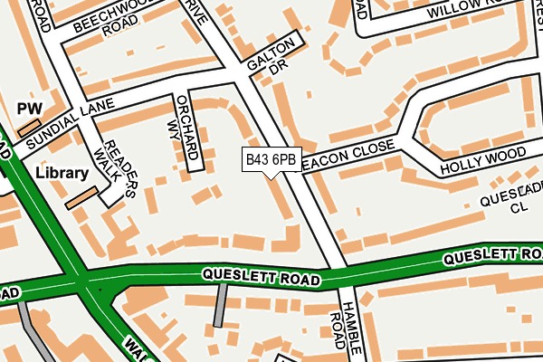 B43 6PB map - OS OpenMap – Local (Ordnance Survey)