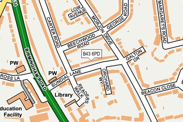 B43 6PD map - OS OpenMap – Local (Ordnance Survey)