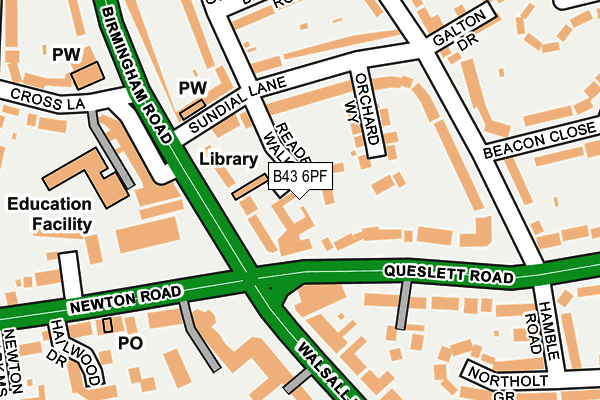B43 6PF map - OS OpenMap – Local (Ordnance Survey)