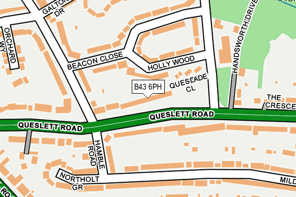 B43 6PH map - OS OpenMap – Local (Ordnance Survey)