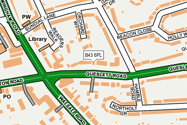 B43 6PL map - OS OpenMap – Local (Ordnance Survey)