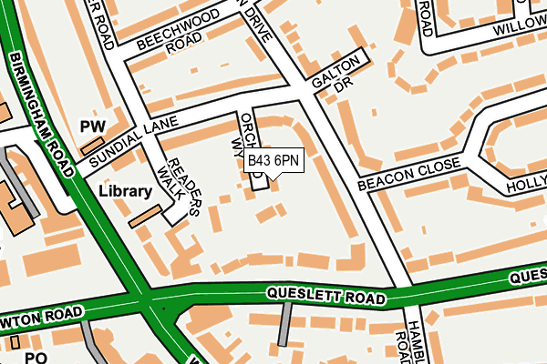 B43 6PN map - OS OpenMap – Local (Ordnance Survey)