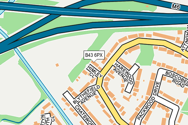 B43 6PX map - OS OpenMap – Local (Ordnance Survey)