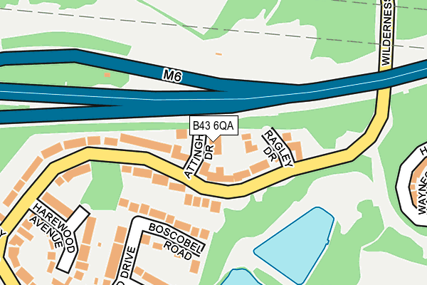 B43 6QA map - OS OpenMap – Local (Ordnance Survey)