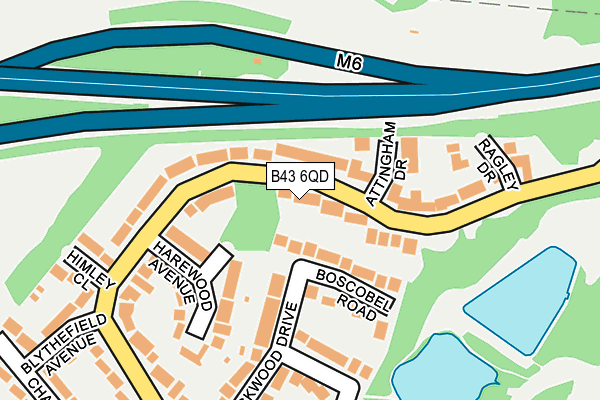 B43 6QD map - OS OpenMap – Local (Ordnance Survey)