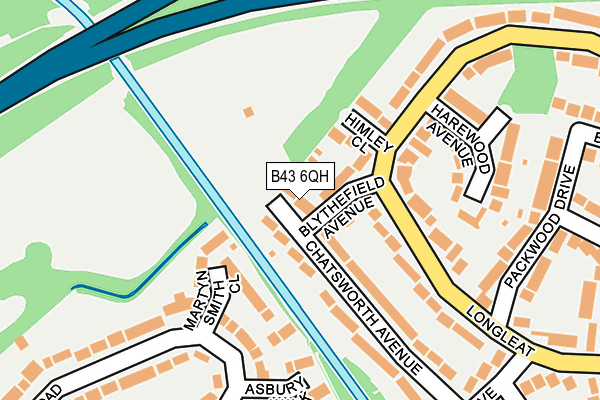 B43 6QH map - OS OpenMap – Local (Ordnance Survey)