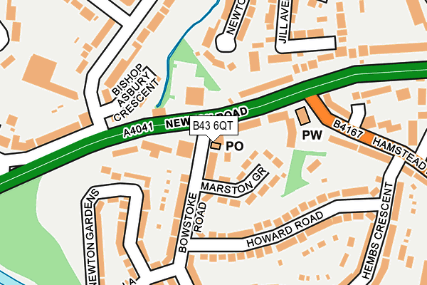 B43 6QT map - OS OpenMap – Local (Ordnance Survey)