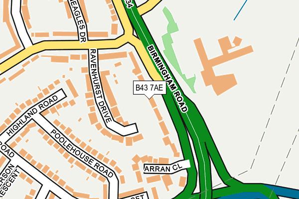 B43 7AE map - OS OpenMap – Local (Ordnance Survey)