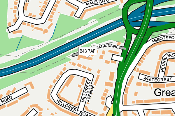 B43 7AF map - OS OpenMap – Local (Ordnance Survey)