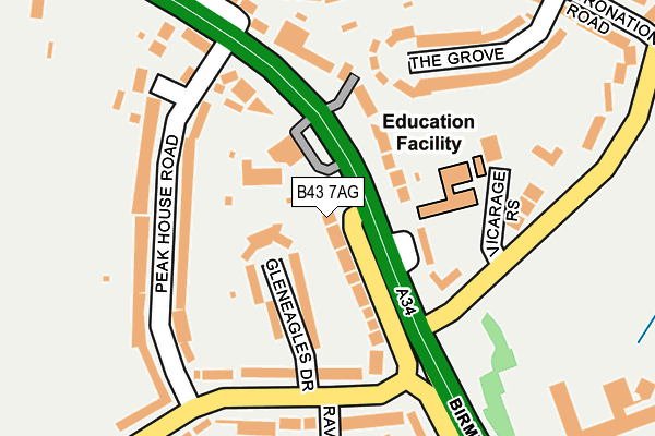 B43 7AG map - OS OpenMap – Local (Ordnance Survey)