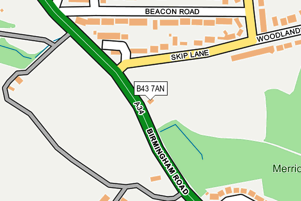 B43 7AN map - OS OpenMap – Local (Ordnance Survey)