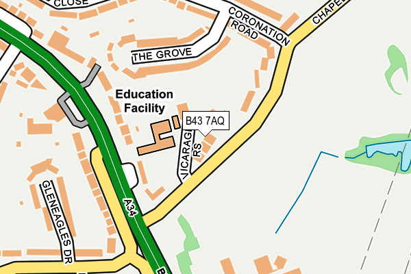 B43 7AQ map - OS OpenMap – Local (Ordnance Survey)