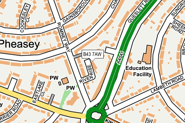 B43 7AW map - OS OpenMap – Local (Ordnance Survey)
