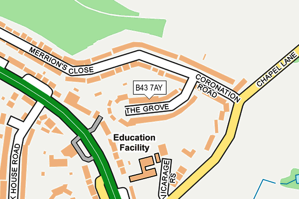 B43 7AY map - OS OpenMap – Local (Ordnance Survey)