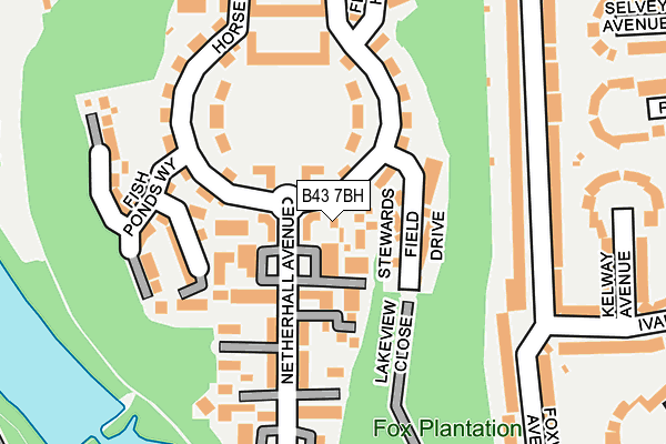 B43 7BH map - OS OpenMap – Local (Ordnance Survey)