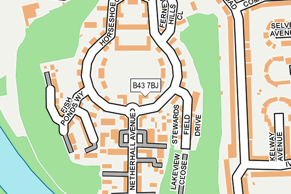 B43 7BJ map - OS OpenMap – Local (Ordnance Survey)