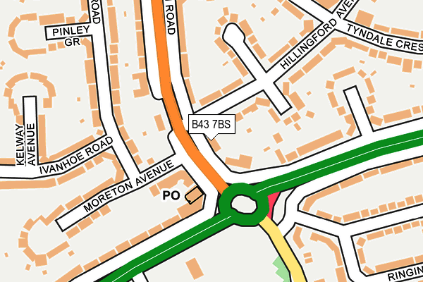 B43 7BS map - OS OpenMap – Local (Ordnance Survey)
