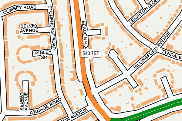 B43 7BT map - OS OpenMap – Local (Ordnance Survey)