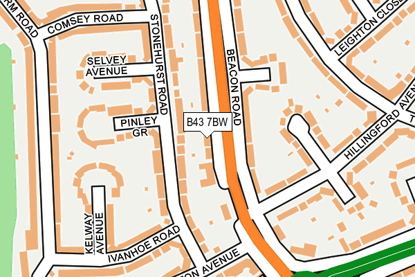 B43 7BW map - OS OpenMap – Local (Ordnance Survey)