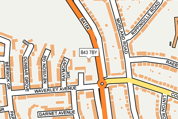 B43 7BY map - OS OpenMap – Local (Ordnance Survey)